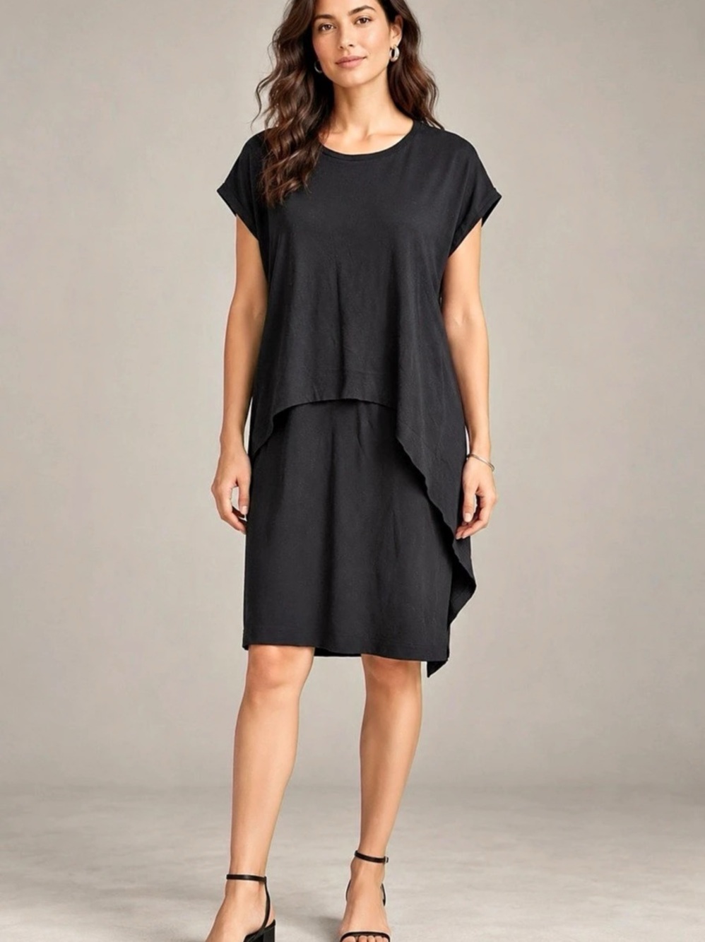 COS Asymmetrical Mini Dress in Black Size Medium Like New